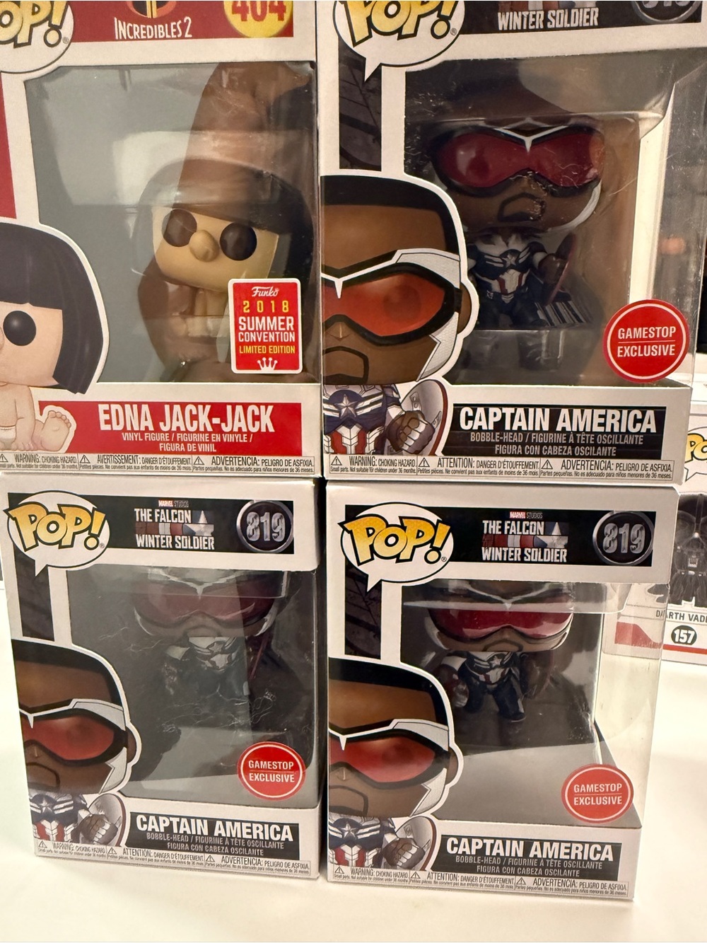 Funko Pop! Captain America The Falcon Winter Soldier - Red & Brown bundle